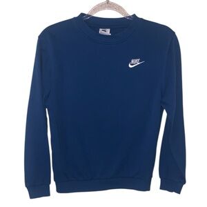 Nike Boys Large Blue Crewneck Pullover Sweatshirt Embroidered Logo